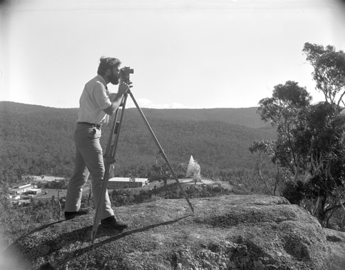 Hamish with theodolite