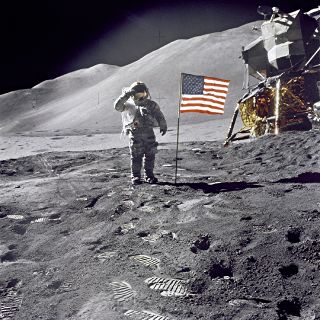 David Scott with the flag