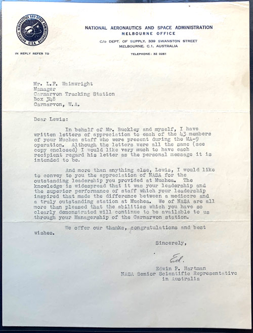 NASA letter