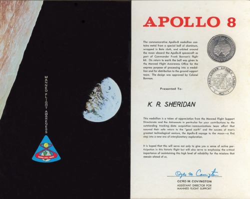 Apollo 8 certificate
