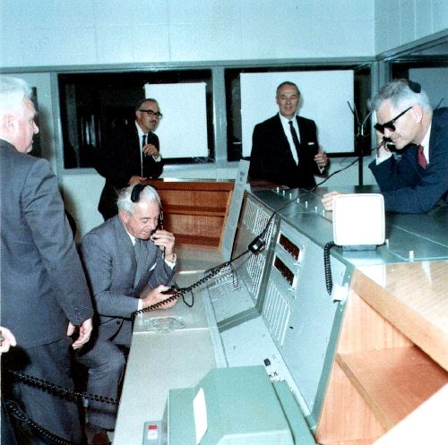 Prime Minister Holt at the Ops Console